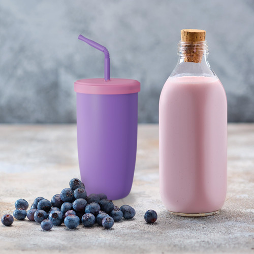 Vaso De Silicona Con Popote Para Niños De 12 Oz Azul Nombre Del Diseño