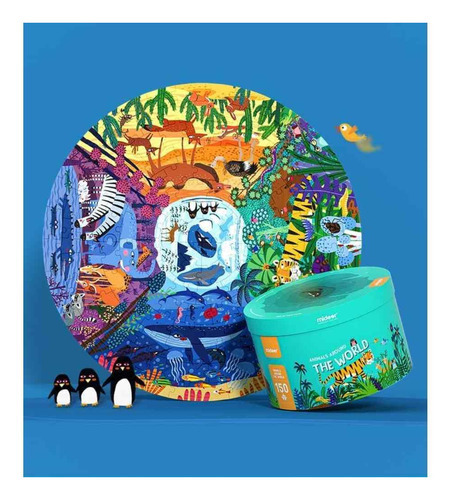 Quebra Cabeça Redondo - Animais - Tooky Toy
