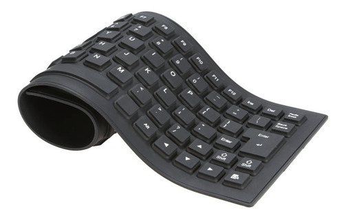 Teclado Teclas Dobrável Dobrável Rollup Usb Com Fio Silicone