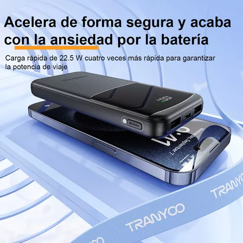 Banco de energía portátil de 10000 mAh, cargador rápido PD20W/22 W, con  pantalla de alimentación LED/USB/Tipo-c/micro adecuado para iPhone/teléfono  mó