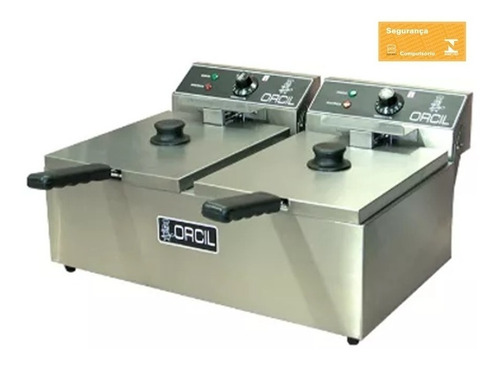 Imagem 1 de 1 de Fritadeira Industrial Elétrica Dupla 12 Lts Aço Inoxidável