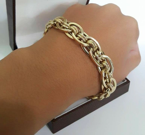 Pulseira Imperador 35 Gramas 13mm Ouro 18k