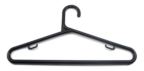 Imagem 2 de 7 de Kit 60 Cabides Preto Reforçado Arredondado Roupas Adulto