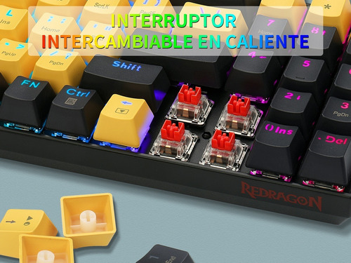 Imagen 4 de 8 de Teclado Gamer Ergonómico De 78 Teclas Con Cable Y Luz Rgb