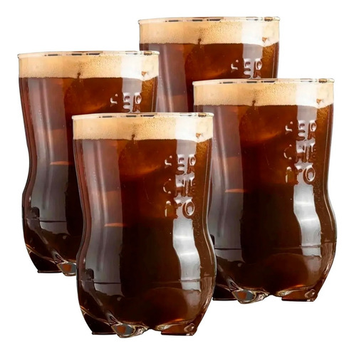 Pack X4 Vasos Fernet Ferchetto Botella Cortada Vidrio