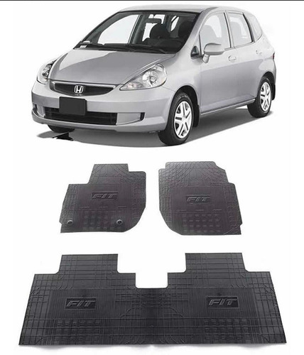 Tapete Borracha Interno Honda Fit 2003/2008