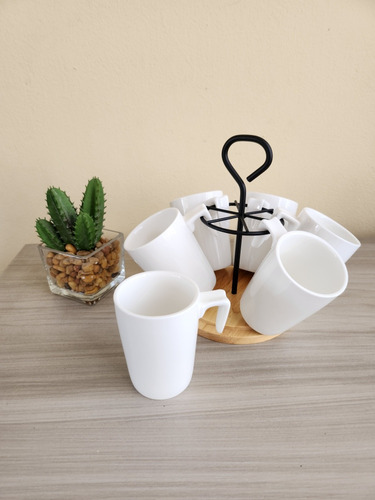 Set 6 Tazas De Espresso 150 Ml Con Rack