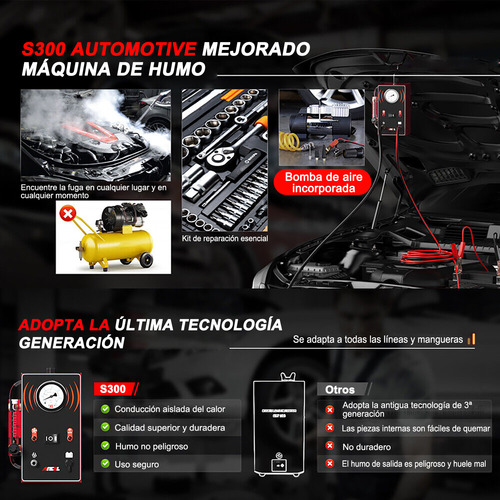 Detector De Fugas De Humo Automotriz Ancel S300 Prueba Evap
