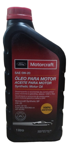 5l Óleo 0w20 Motorcraft Sintético Sae Api Sp Original Ford