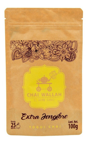 Té Yogui Chai Extra Jengibre Canela Cardamomo Chai Wallah