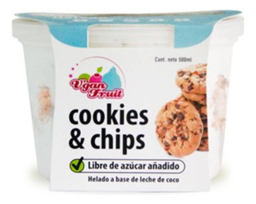 Helado Saludable De Cookies And Chips Vegan Fruit 500ml