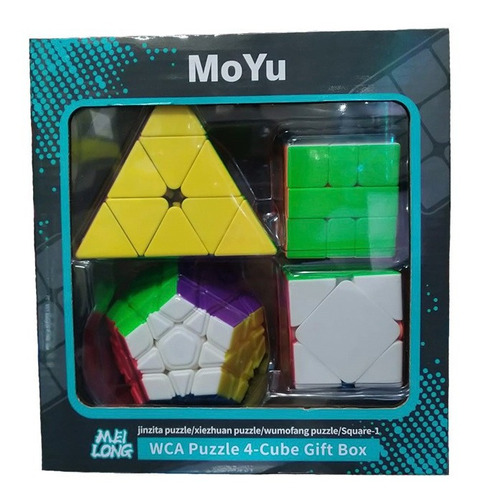 Set De 4 Cubos Mágicos Rubiks Moyu 2x2 3x3 4x4 5x5 Lb