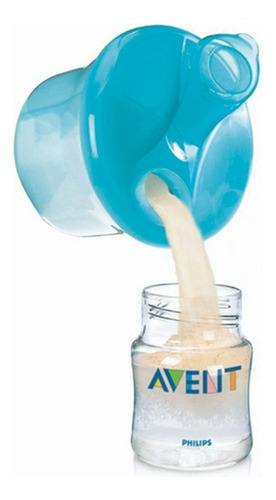 Kit dosificador de leche en polvo y cepillo para biberones Avent Blue