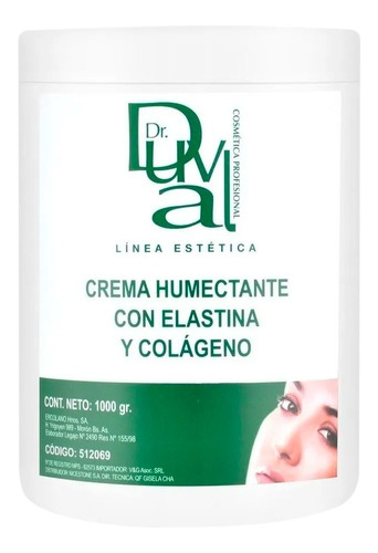 Crema Humectante Colágeno Y Elastina Dr. Duval 1kg