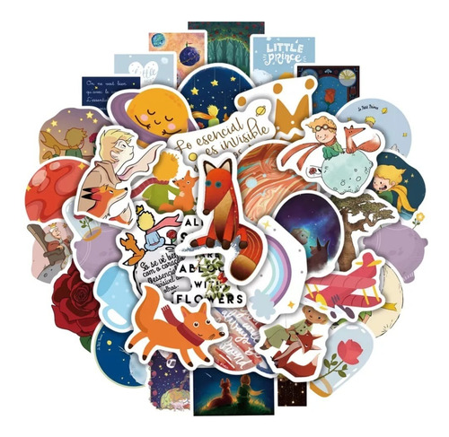 50 Stickers El Principito Impermeables Regalo Amor Amistad