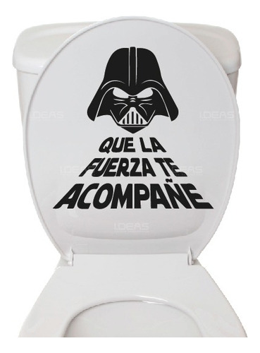 Vinilo Decorativo Tapa De Baño Que La Fuerza Te Acompañe