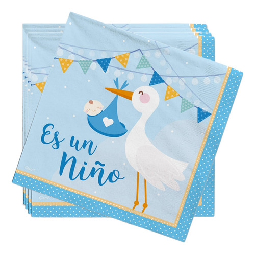 Servilletas Baby Shower Es Un Niño 12 Pcs Cotillón