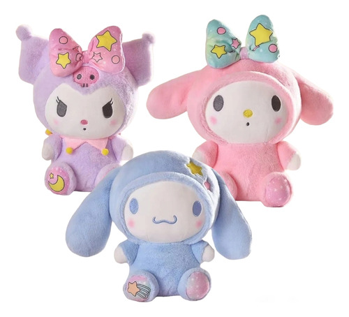 Hello Kitty Amigos Pack 3 Peluches Nuevos 23cm Cinnamonroll 