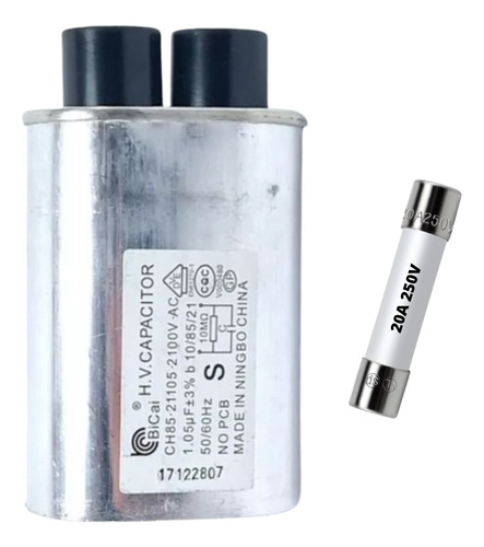 Capacitor Microondas 1.05 Uf 2100v Con Fusible 20a 250v