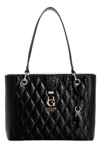 Guess Bolso Tote Adi Pequeño Noel, Negro