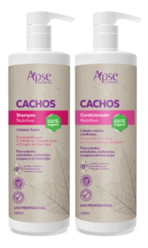 Kit Shampoo E Condicionador Cachos 1 Litro  Apse