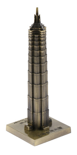 Imagen 4 de 5 de 10 Cm Vintage Metal Modelo Shanghai Jin Mao Torre Estatua De