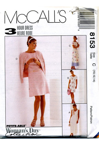 Mccall 's Tr Hour Formal Patron Costura Para Vestido # 8153