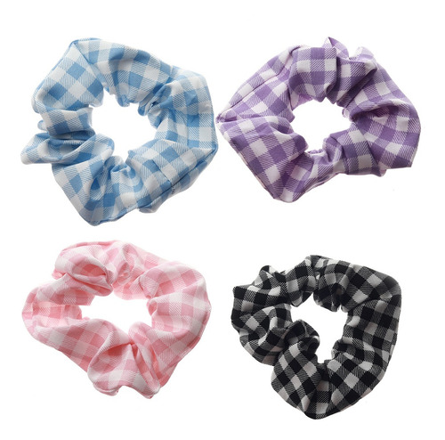 Colita Scrunchies Para Pelo Cuadros Docena Por Mayor