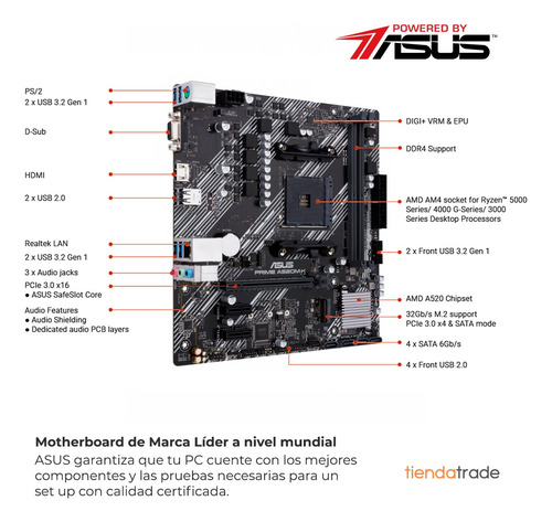 Pc Armada Ryzen 7 5700g Cpu Gamer 32gb 1tb Nvme Diseño Wifi