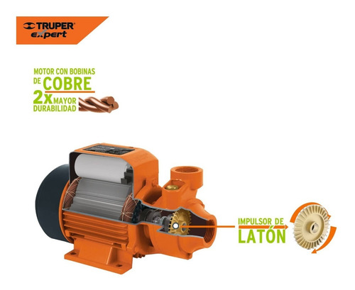 Imagen 2 de 8 de Bomba Agua Periferica 1/2 Hp Truper 10068
