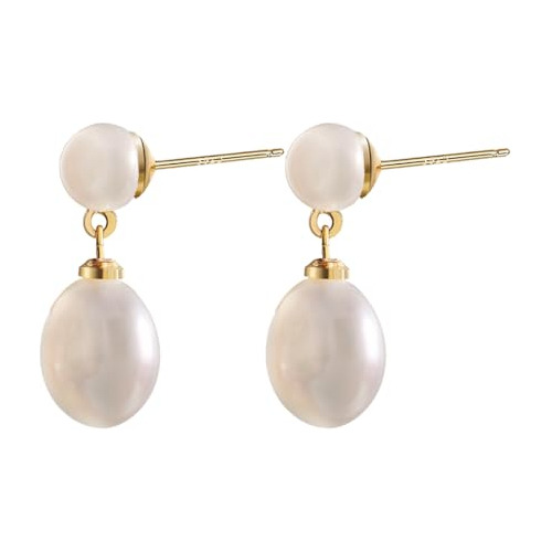 Pendientes De Perlas Dobles Atemporales Para Mujer, Pendient