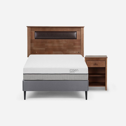 Cama Europea Pratta 1,5 Plazas Pata Acero + Muebles Ferrara