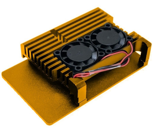 Carcasa Heat Sink Aluminio Doble Cooler Para Raspberry 4 B