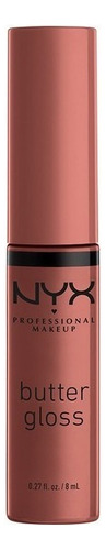 Labial Líquido Nyx Butter Gloss Cobertura Ligera A Media 8ml Praline