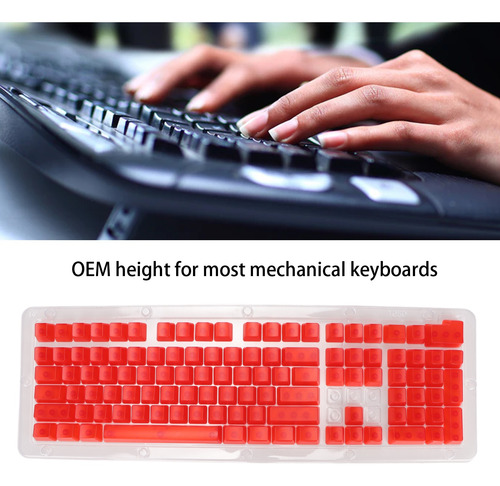 Teclado Cool Keycaps, 108 Teclas, Altura Oem, Transparente