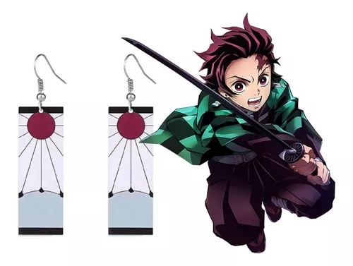 Par de Brincos Personagem Tanjiro Kamado Anime Demon Slayer