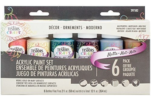 Testors Craft Kit De Pintura Acrílica, Multicolor, 12 Onzas