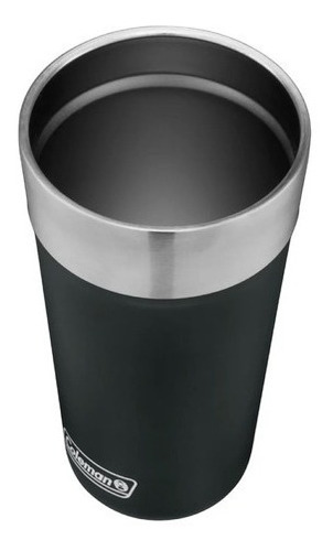 Imagem 3 de 4 de Copo Térmico Coleman C/ Tampa E Abridor 600ml Aço Inox Preto