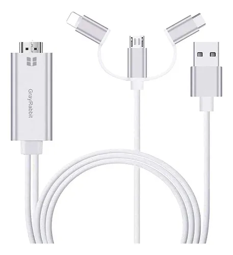 MayLowen - Cable USB tipo C micro USB a HDMI 2 en 1, adaptador MHL