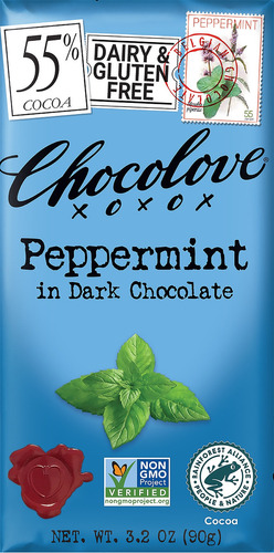 Chocolove Peppermint In Dark Chocolate 90g