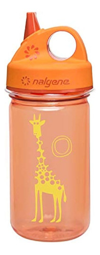 Botella Nalgene Grip 'n Gulp, Jirafa Naranja, 12 Oz