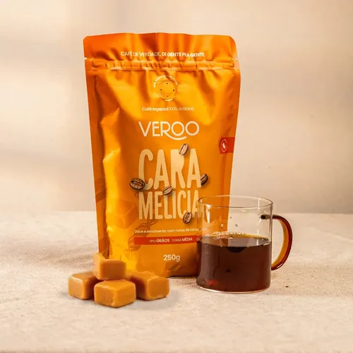 Café Especial Veroo Caramelicia Torra Média Em Grãos 250g