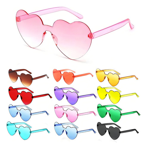 ¡ Gafas Fashion Party De Corazón Sol Rimless Moda Colores !! Color de la lente Algodón Color de la varilla Multicolor Color del armazón Multicolor