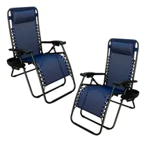 Comprar Combo 2 Reposeras Gravedad Cero Plegables Reforzadas Dakota Color Azul