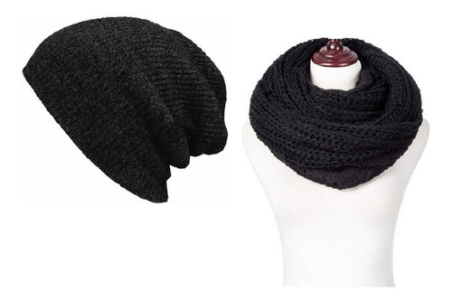 Combo Gorro Tuka+bufanda Cuello Fibra Acrílic Fashion Colore