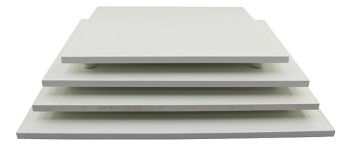 Tabuleiro Base Para Bolo Quad. Mdf 20x20 Cm Branco