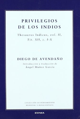 Libro Privilegios De Los Indios  De Avendano Diego De