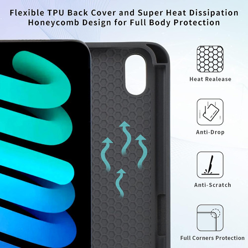 Funda Para iPad Mini 6 - Sirena/verde/violeta