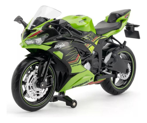 Modelo De Moto Verde Kawasaki Ninja Zx-6r 1:12