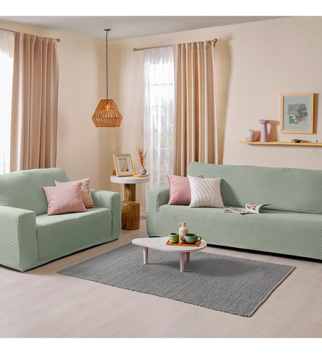 Protector Sala Funda Sillón Sofá Niza Verde Grande Elástica